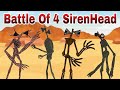 Battle of 4 Siren Heads | Sirenhead vs Siren Head | Horror 2d Animation Film | Trevor Henderson