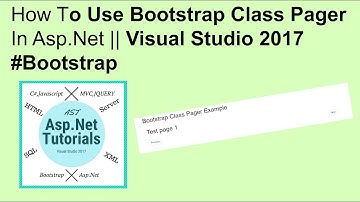 How to use bootstrap pager class in asp.net || visual studio 2017 #bootstrap
