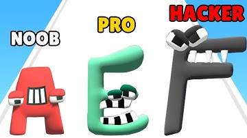 NOOB vs PRO vs HACKER in Merge Alphabet Lore