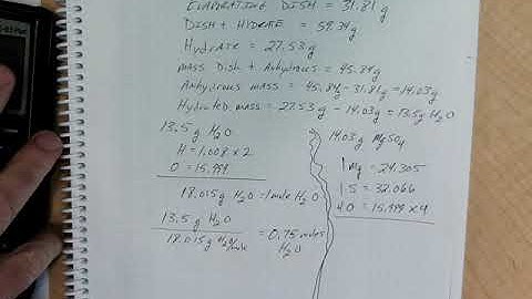 Calculations Hydrate Lab