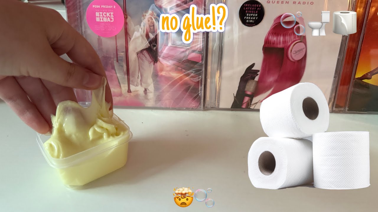 No Glue Slime Recipe?! 🫧🤍🧻 Easy NO GLUE FLUFFY PAPER Slime Recipe ...