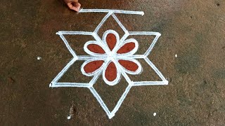 Thai madham flowers kolam|pandaga Muggulu|5*3 easy rangoli design|daily Muggulu|Super rangoli