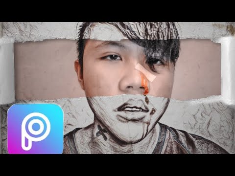 Tutorial PicsArt edit foto efek sobekan kertas  di Android 