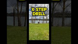 Drill for balance, warm-up, and lots of x-step reps #discgolf #frisbeegolf #frolf