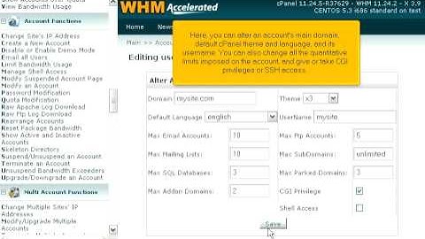 How to modify an account