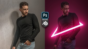 How to Create NEON GLOWING BEAM Effect in Portrait - Photoshop and Blender