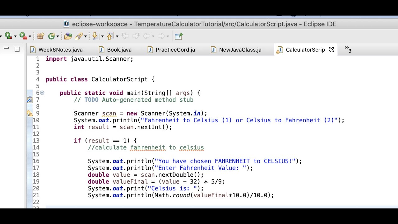 Java - Fahrenheit to Celsius (and vice versa) Tutorial