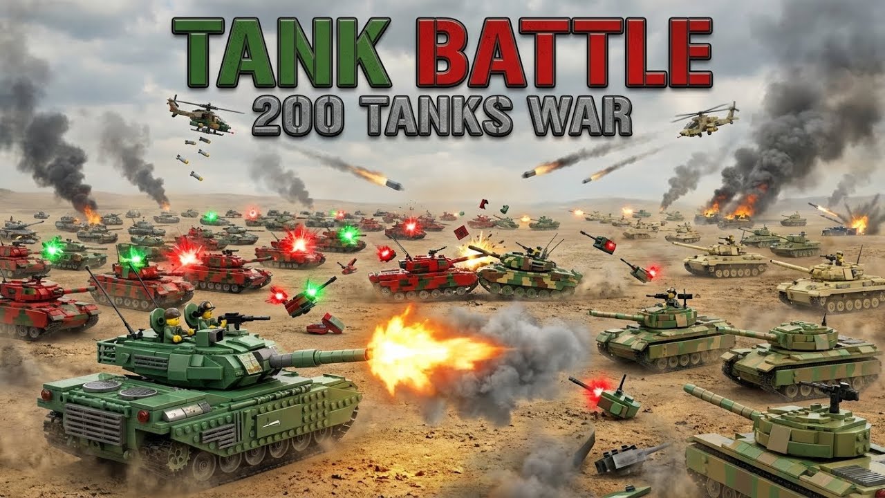 LEGO Tank Battle - GREEN vs RED Massive Armored Warfare - Epic 200 Tanks Combat 🎖️💥