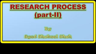 RESEARCH PROCESS part II