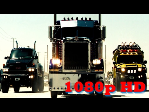 Transformers (2007)- Autobots and Decepticons Highway Battle 1080p HD