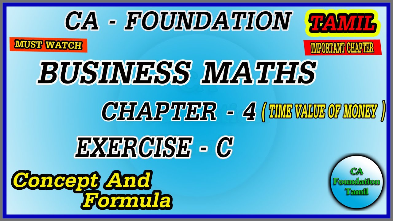 Business mathematics chapter 4 exercise c concept and formula