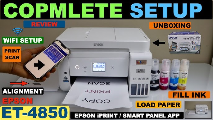Epson EcoTank ET-4850 All-in-One Supertank Inkjet Printer C11CJ60201 - Best  Buy
