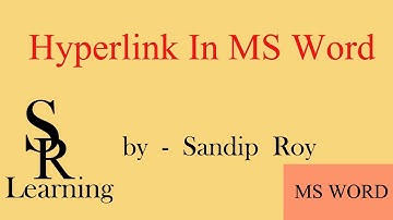Create A Hyperlink In MS Word 2007
