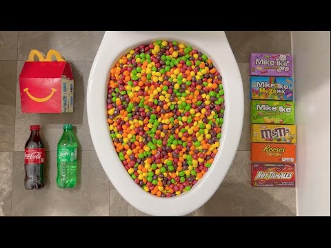 Will it Flush? M&M's, McDonalds, Skittles, Pepsi, Orbeez, Popular Soda, Mentos, Coca Cola in Hole
