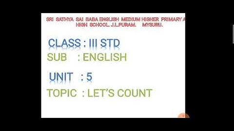 3rd Standard | English | Let