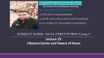 Lecture 19 Fibonacci Series and Towers of Hanoi