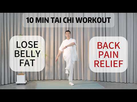 10 Min Gentle Tai Chi Workout | Lose Belly Fat & Relieve Back Pain Beginner No Jump