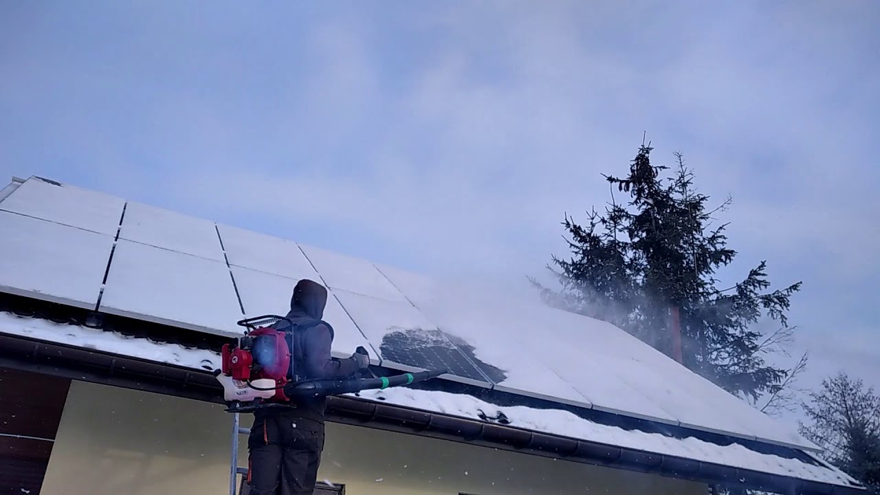 Marketowa dmuchawa do liści - Kontra śnieg.  Odśnieżanie paneli Fotowoltaicznych i podjazdu.