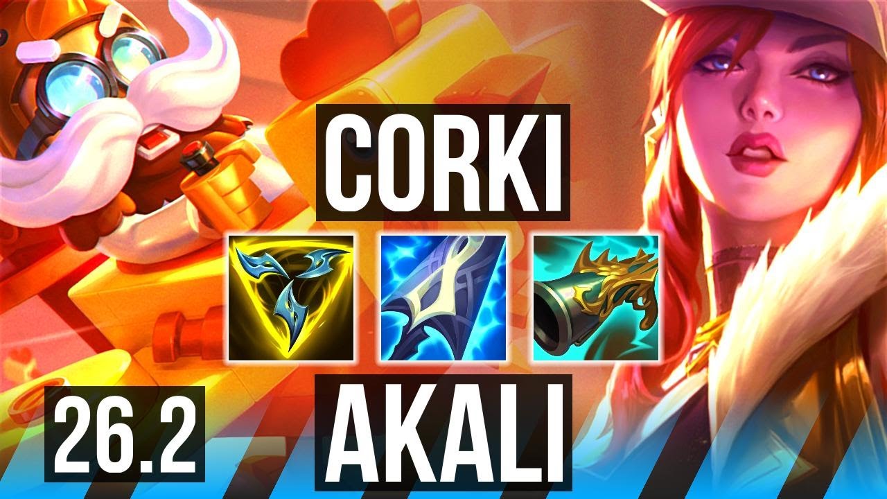 CORKI vs AKALI (MID) | EUW Challenger | 26.2