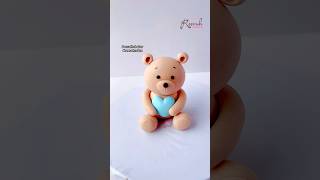 How to mold teddy bear with fondant #beccathebaker #fondant #cakedecorating