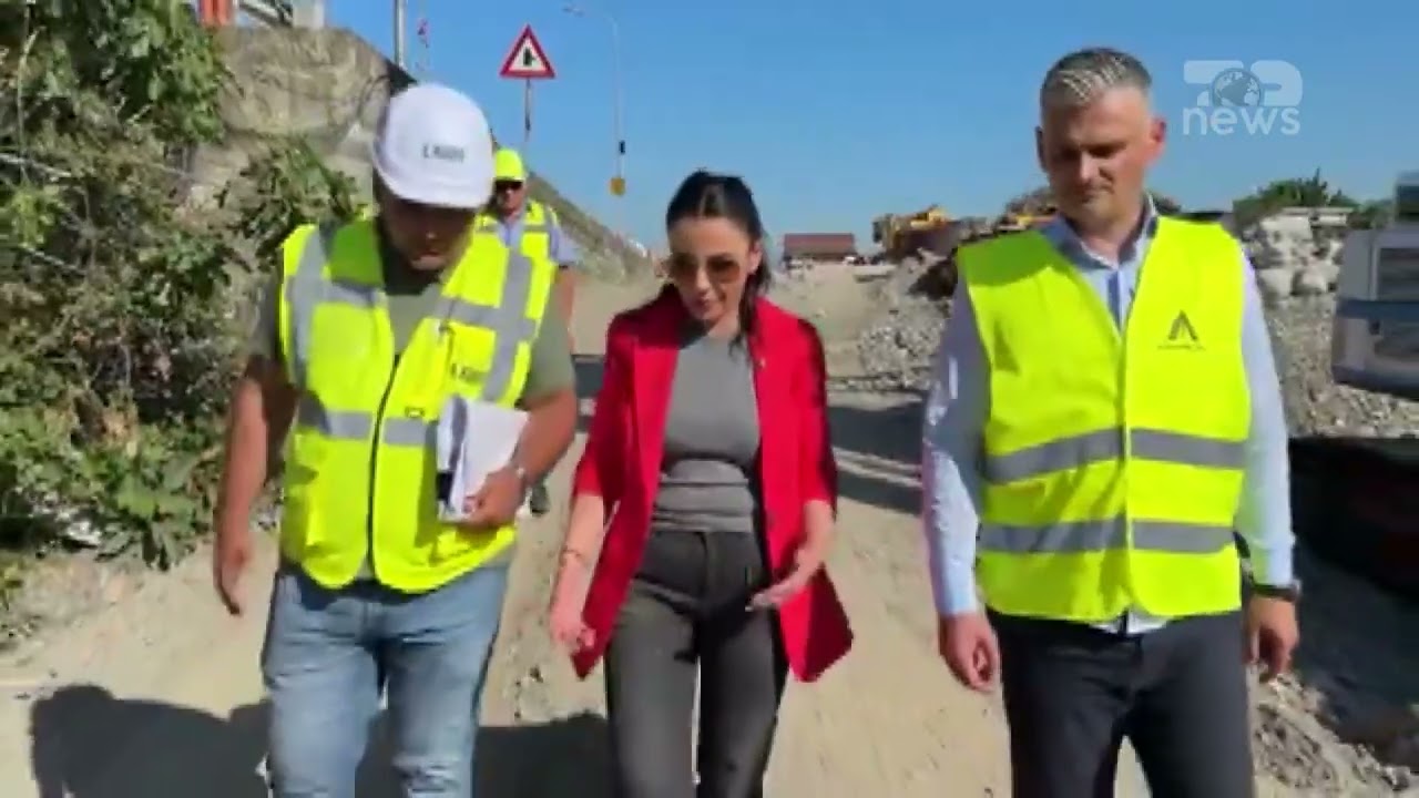 Top News- Kantieri i rrugës ‘Kthesa e Bërdicës-Ura e Bahçallëkut’, Balluku inspekton punimet