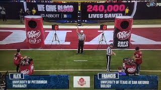 Dr. Pepper Tuition Giveaway "Alex & Francis" Big 10 Championship Game At Halftime