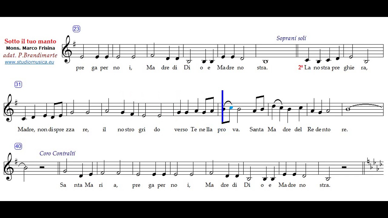 Sotto il Tuo Manto - Marco Frisina - Contralti - YouTube