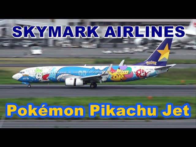 航空機・ヘリコプター Skymark B737-800 JA73NG Pokemon Skymark Airlines Pokemon Pikachu Jet Boeing 737-800 JA73NG
