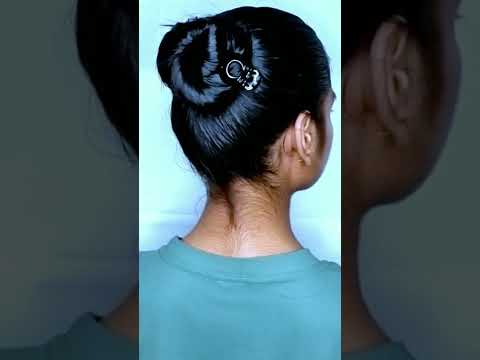 High Bun Hairstyle With Clutcher Hair Style Girl self Made Claw Clip Hairstyles For Long Hair