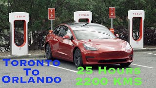 TORONTO - CANADA TO ORLANDO - USA ON 2022 TESLA MODEL 3 LONG RANGE | 2200 KM