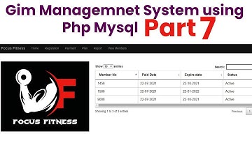 Gym Management System using Php Mysql Part 7