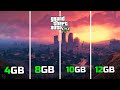 Gta 5 4gb vs 8gb vs 10gb vs 12gb ram benchmarks