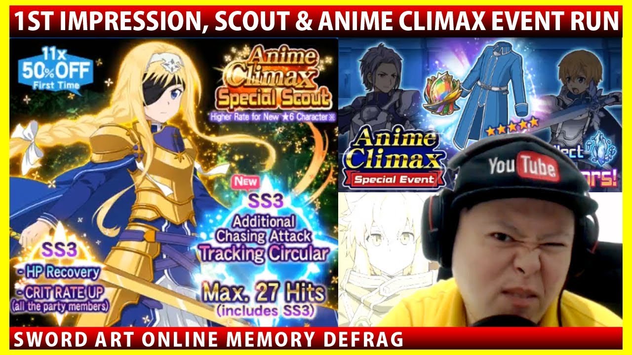 Anime Climax Alice 1st Impression Scout Event Master 1 Eldrie Run Saomd Memory Defrag Youtube