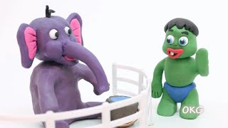 Baby hulk vs Baby Elsa 2018 New Cartoon for kids #w | Frozen Elsa Play Doh Stop Motion Animation