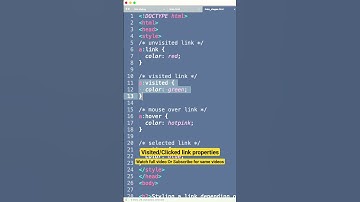 How to change clicked link color | All properties in full Video #csstutorial #htmlcss