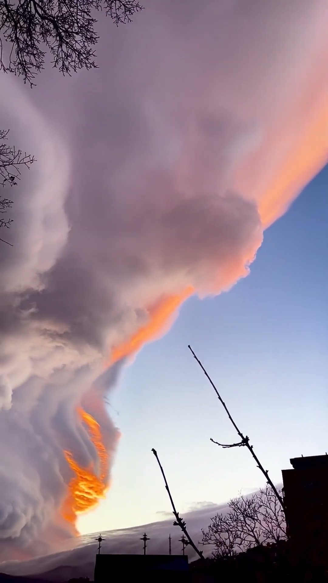 Spectacular Lenticular Clouds Over Yalta at Dusk