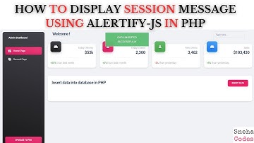 PHP ADMIN PANEL-4: How to Show Success Message using Alertify JS in PHP