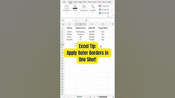 Apply Outer Borders to Data with One Shortcut #excelshorts #excel