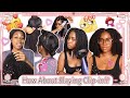 Natural looking hairstyle kinky curly clipin extensions install on 4c hair ftelfinhair review