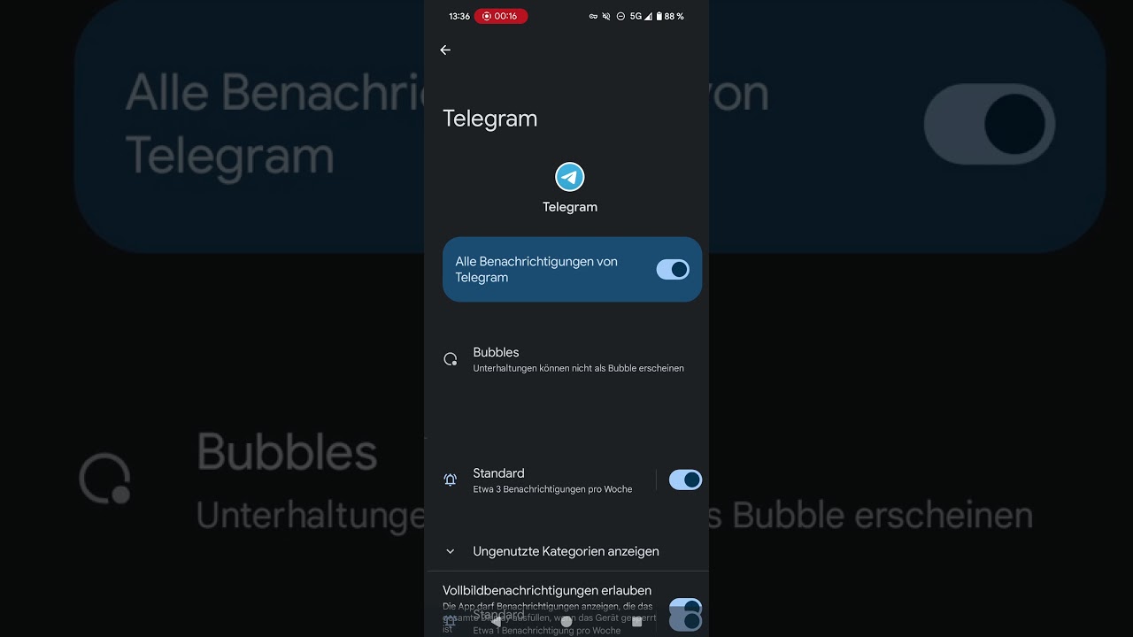 Anleitung: Chat Blasen bei Telegram, WhatsApp & Co. abschalten