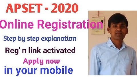 APSET -  2020 Online Registration I How to apply for APSET 2020