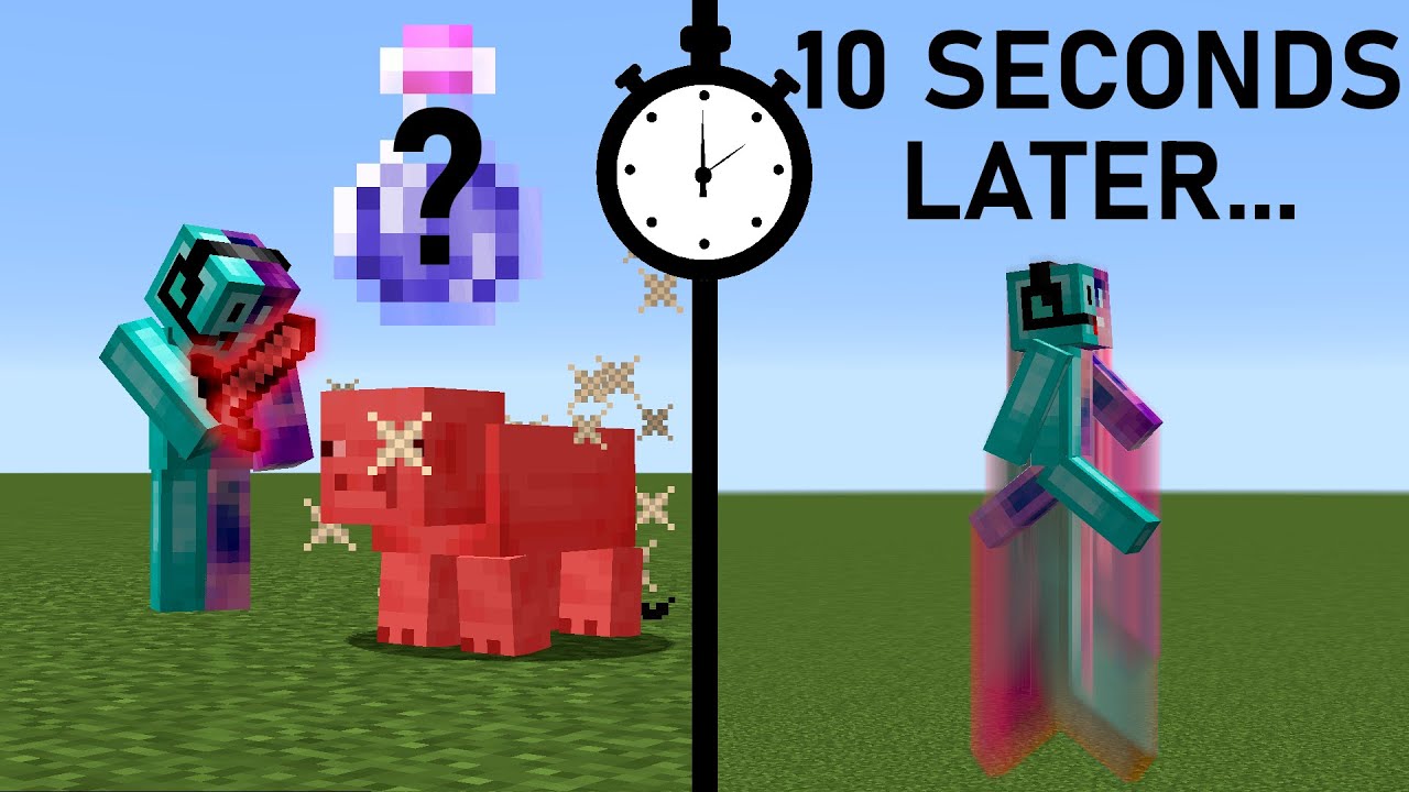 Minecraft, but you get a RANDOM POTION EFFECT every 10 seconds. - YouTube