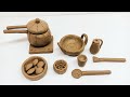 Making beautiful miniature clay kitchen set 😍 || #mud #claykitchenset