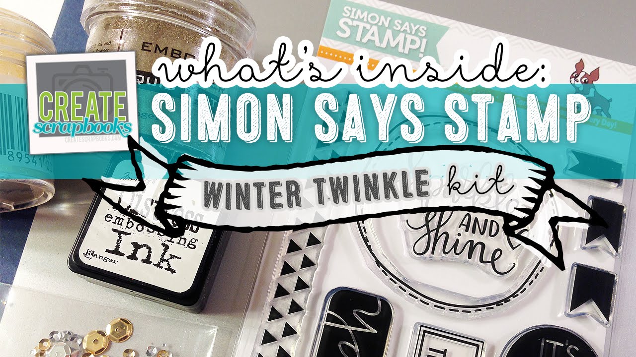 What's Inside: Winter Twinkle Simon Says Stamp DECEMBER 2014 Card Kit with SSS Exclusive Stamps scrapbooking tarjetas