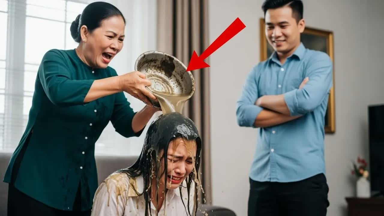 Vừa đổ thau nước bẩn lên đầu con dâu, mẹ chồng chưa kịp cười thì giám đốc công an đã xuất hiện trước