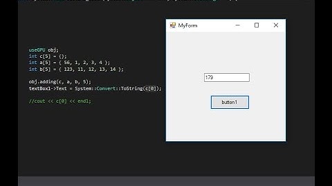 CUDA GUI VS 2015 + CLR FORM [Simple Adding]