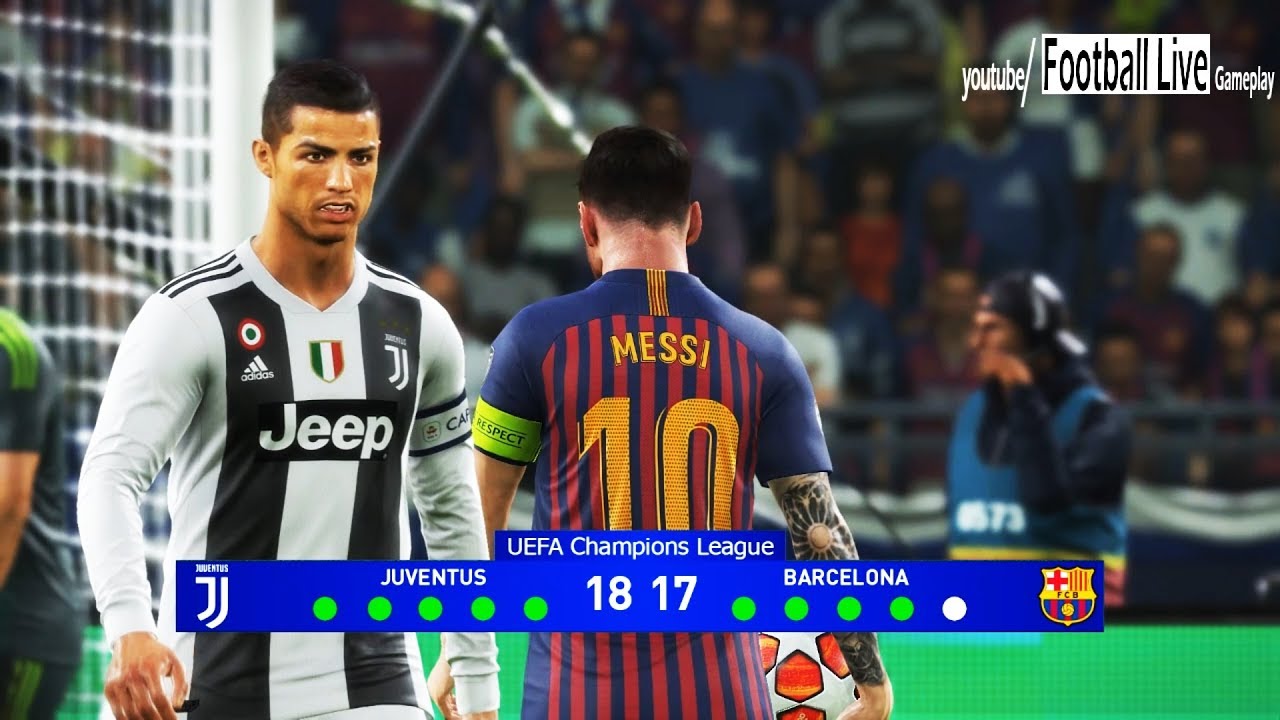 PES 2019 Juventus vs Barcelona Final UEFA Champions League (UCL) Penalty Shootout