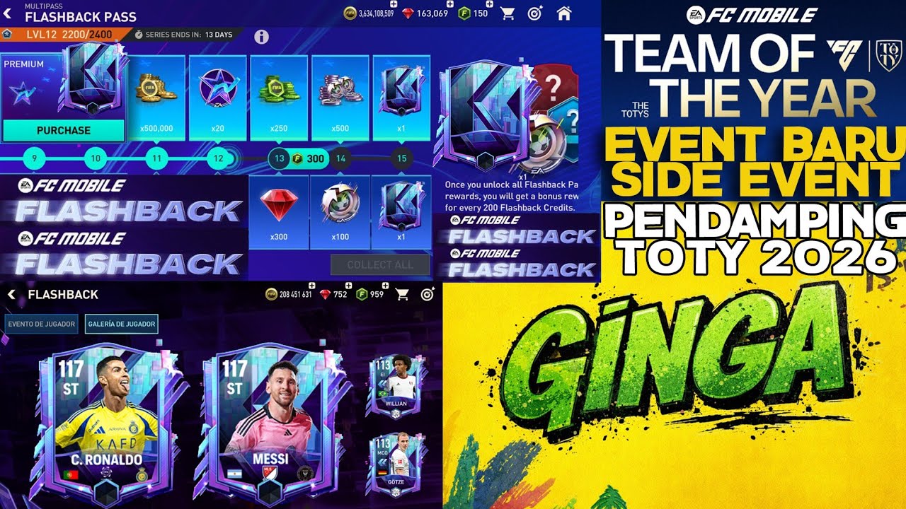 BAHAS 2 EVENT BARU GINGA & FLASHBACK ADA CR7 & MESSI 117 MASIH DRAFT SYSTEM? EVENT TOTY FC MOBILE 26