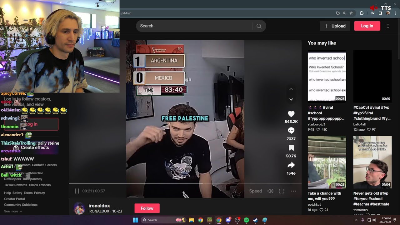 xQc reacts to Adin and Speed saying "Free Palestine"