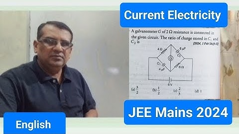 A galvanometer (G) of 2Ω resistance is connected in the given circuit. The ratio of charge stored in